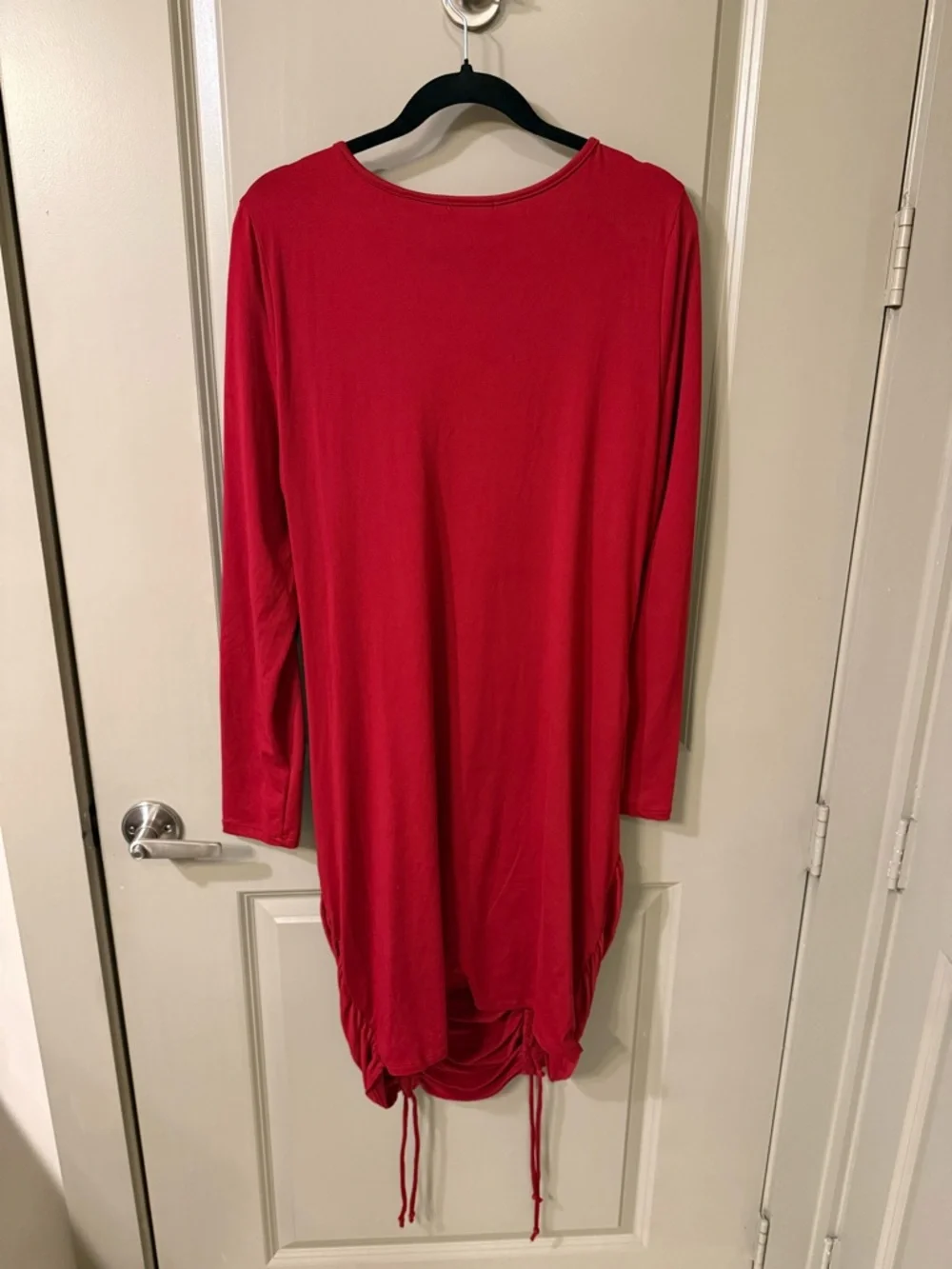Fashion Nova Red Ruched Long-Sleeve Mini Dress - 2X - Picture 3 of 3